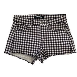 {Express} Shortie High Rise Gingham Shorts